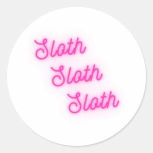 SLOTH SLOTH SLOTH CLASSIC ROUND STICKER