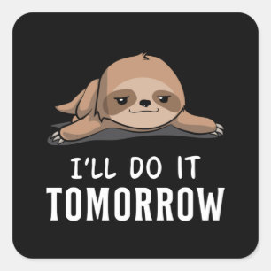 Sloth Sloths Lazy Animal Sleeping Funny Gift Idea Square Sticker