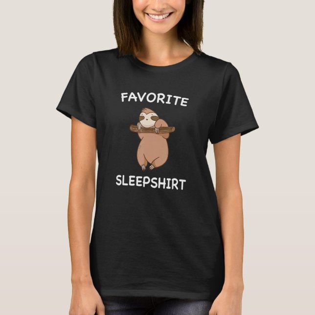 Sloth Sloths Nap Sleeping Sleep Pajama Pyjamas Nig T-Shirt (Front)