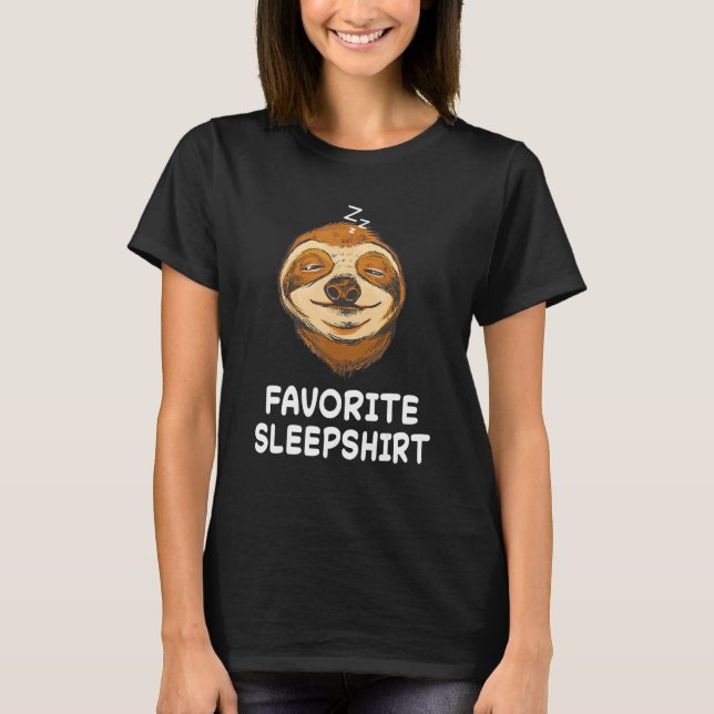 Sloth Sloths Nap Sleeping Sleep Pajama Pyjamas Nig T-Shirt (Front)
