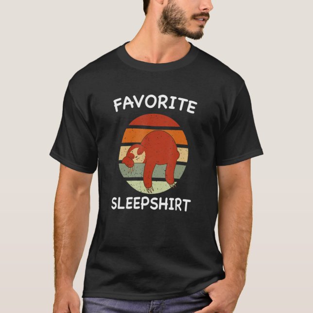 Sloth Sloths Nap Sleeping Sleep Pajama Pyjamas Nig T-Shirt (Front)
