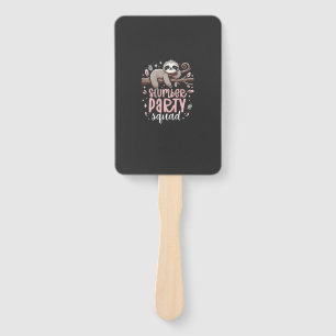 Sloth Slumber Party Squad Kids Girls Sleepover T-S Hand Fan