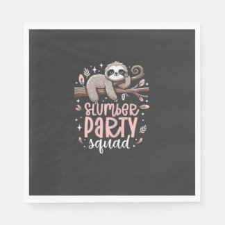 Sloth Slumber Party Squad Kids Girls Sleepover T-S Napkin