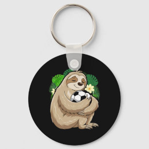 Sloth Soccer Cute Sloth Holding Soccer Ll Sport Key Ring