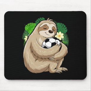 Sloth Soccer Cute Sloth Holding Soccer Ll Sport Mouse Pad