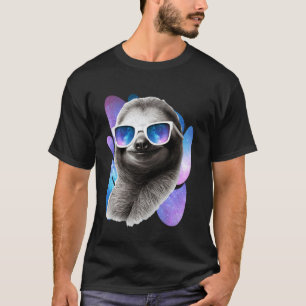 Sloth Space Glasses Galaxy Sunglasses Sloth Meme T-Shirt
