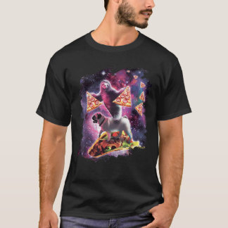 Sloth Space With Pizza On Pug Riding Taco T Shirt