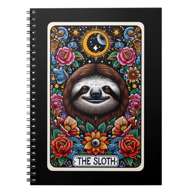 Sloth Spirit Tarot Card Notebook (Front)