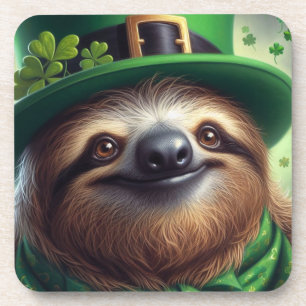 Sloth St Paddys Day Coaster