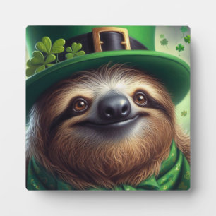 Sloth St Paddys Day Plaque