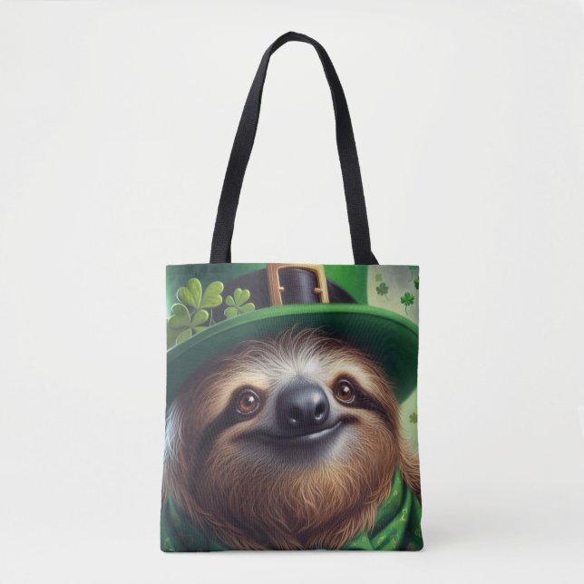 Sloth St Paddys Day Tote Bag (Front)