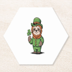 Sloth St Patrick's Day Irish Lucky Paper Coaster