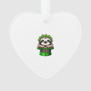 Sloth St Patricks Day Leprechaun Shamrock Irish Sl Ornament