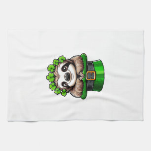 Sloth St Patricks Day Leprechaun Shamrock Irish Sl Tea Towel