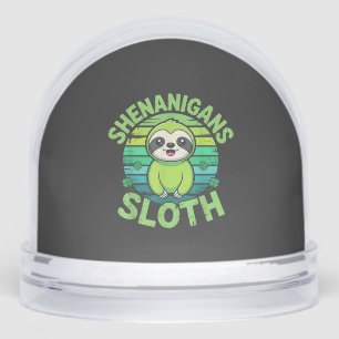Sloth St Patricks Day Sloth Shenanigans Cute Anima Snowglobe