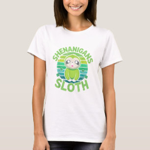 Sloth St Patricks Day Sloth Shenanigans Cute Anima T-Shirt