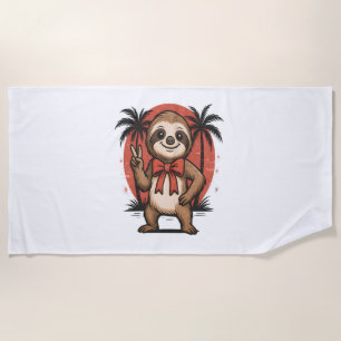 Sloth Summer Beach Rocking Beach Towel