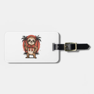 Sloth Summer Beach Rocking Luggage Tag