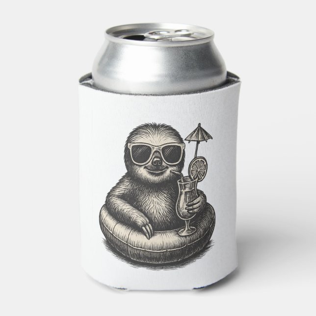 Sloth Summer Vibes (2) Can Cooler (Can Front)