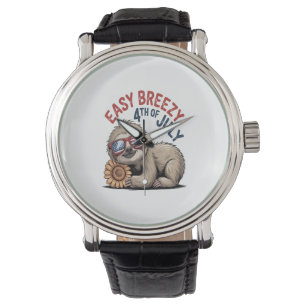 Sloth Sunflower 4th of July Watch