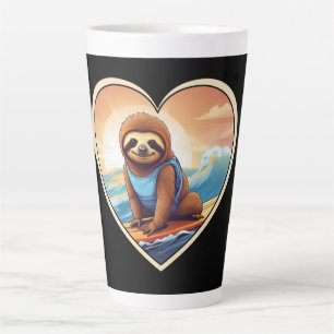 Sloth Surfing Latte Mug