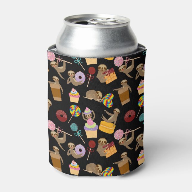 Sloth Sweet Treats Pattern Can Cooler (Can Front)