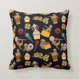 Sloth Sweet Treats Pattern Cushion