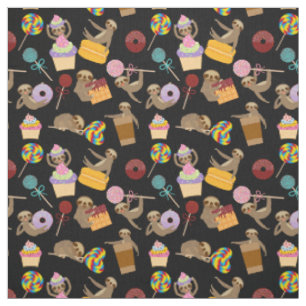 Sloth Sweet Treats Pattern Fabric