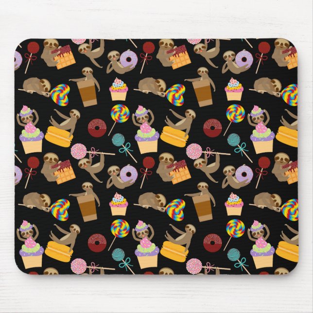 Sloth Sweet Treats Pattern Mouse Pad (Front)