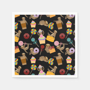Sloth Sweet Treats Pattern Napkin