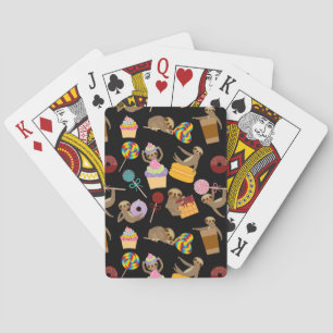 Sloth Sweet Treats Pattern Playing Cards