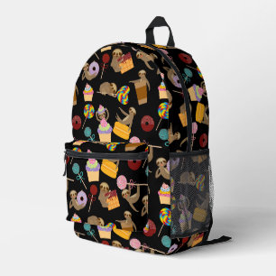 Sloth Sweet Treats Pattern Printed Backpack