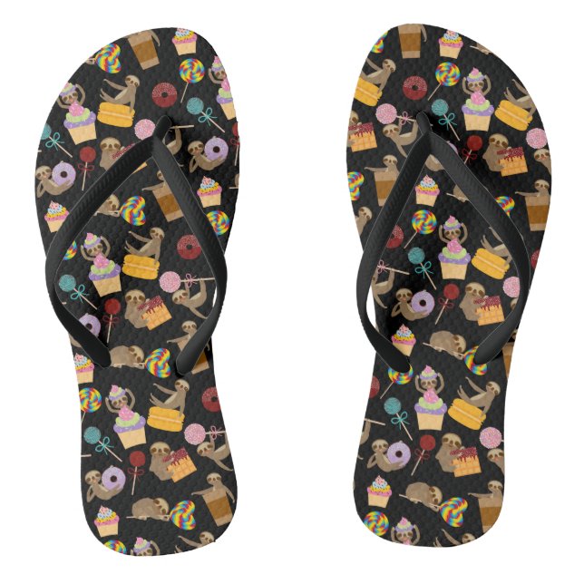 Sloth Sweet Treats Pattern Thongs (Footbed)