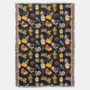 Sloth Sweet Treats Pattern Throw Blanket