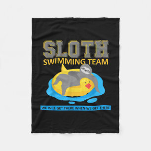 Sloth Swimming Team Swim Team Funny Gift Fleece Blanket