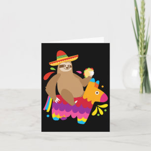 Sloth Taco Pinata Cute Mexican Fiesta Party Animal Card