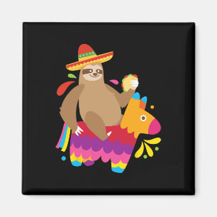Sloth Taco Pinata Cute Mexican Fiesta Party Animal Magnet