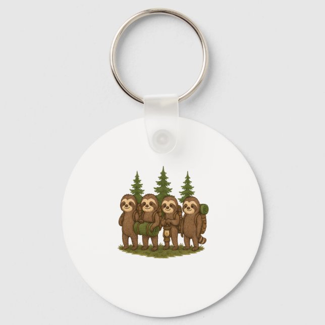 Sloth Team Sloth Hiking Camping Key Ring (Front)