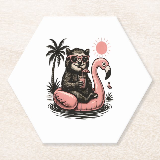 Sloth Team Sloth Hiking Camping Paper Coaster (Front)