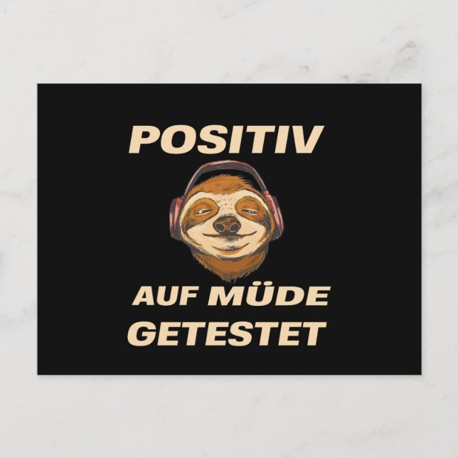 Sloth Tested Positive For Tired Postcard (Front)
