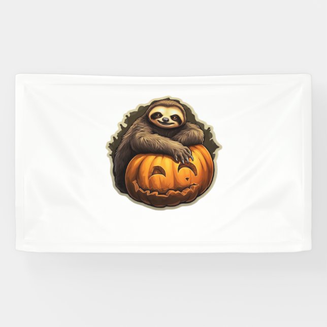 Sloth themed halloween Classic T-Shirt Banner (Horizontal)
