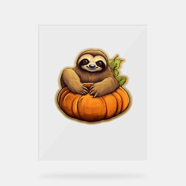 Sloth themed halloween Oversized T-Shirt_1 Acrylic Sign (Front)