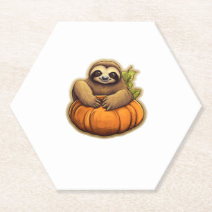 Sloth themed halloween Oversized T-Shirt_1 Paper Coaster