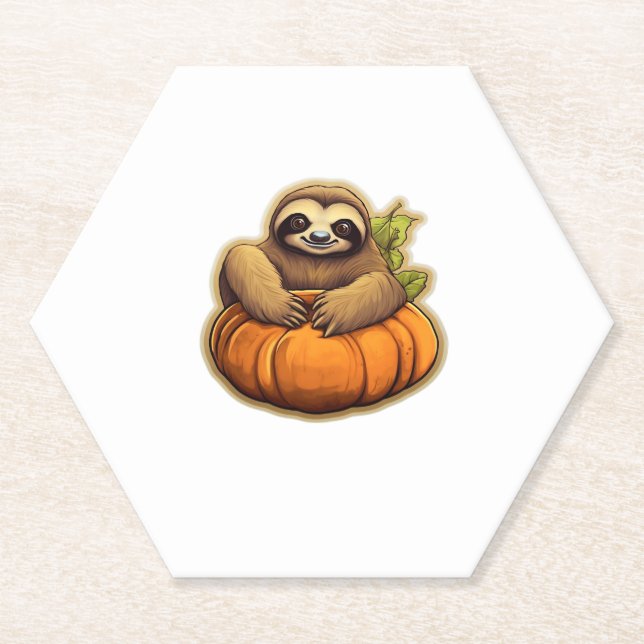 Sloth themed halloween Oversized T-Shirt_1 Paper Coaster (Front)