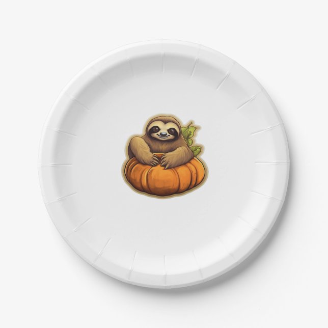 Sloth themed halloween Oversized T-Shirt_1 Paper Plate (Front)