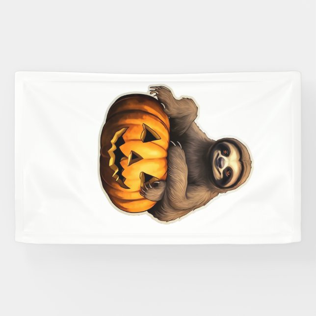 Sloth themed halloween Oversized T-Shirt Banner (Horizontal)