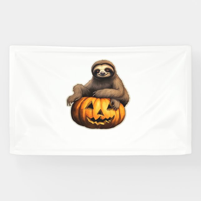 Sloth themed halloween Oversized T-Shirt Banner (Horizontal)
