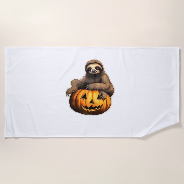 Sloth themed halloween Oversized T-Shirt Beach Towel (Front)