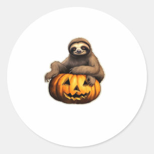 Sloth themed halloween Oversized T-Shirt Classic Round Sticker