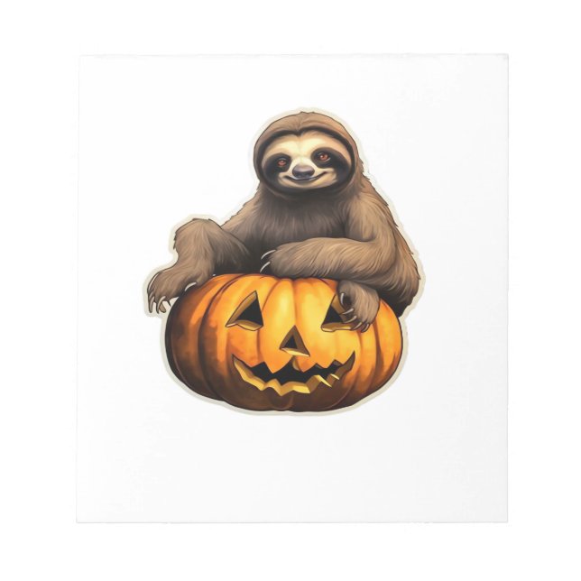 Sloth themed halloween Oversized T-Shirt Notepad (Front)